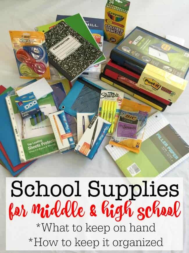 School Supplies for Middle and High School Years {What to have on ...