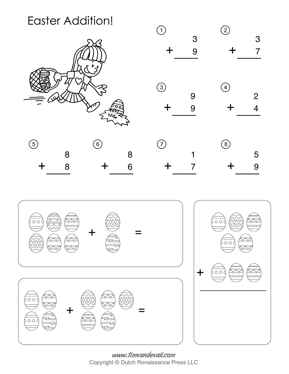Printable Easter Math Worksheets | Easter Math Activities - Tims ...