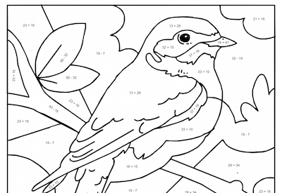 Addition Coloring Activities - Mosaic Pictures With Basic Addition