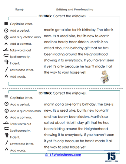 Editing and Proofreading Worksheets - 15 Worksheets Library