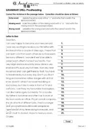 Proofreading worksheets