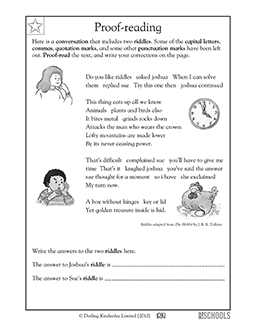 middle school proofreading exercises
