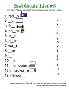 Free Spelling Worksheets for All Grades | Home Spelling Words