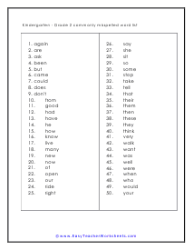 Spelling Worksheets