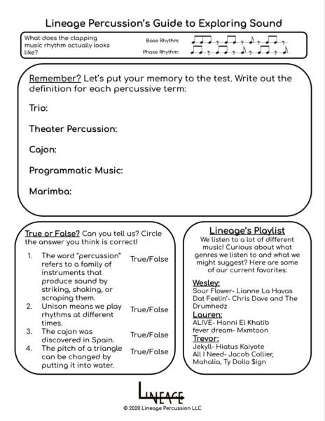 Lineage Percussion - Middle School - Arizona Friends of Chamber Music