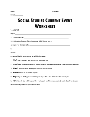Current Event Worksheet: Complete with ease | airSlate SignNow