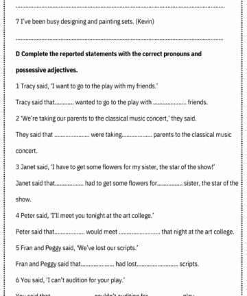 middle school worksheet