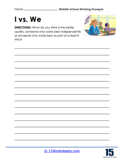 Middle School Writing Prompt Worksheets - Worksheets Library