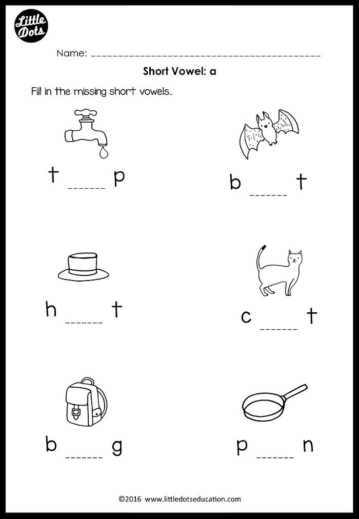 middle sound worksheet for kindergarten