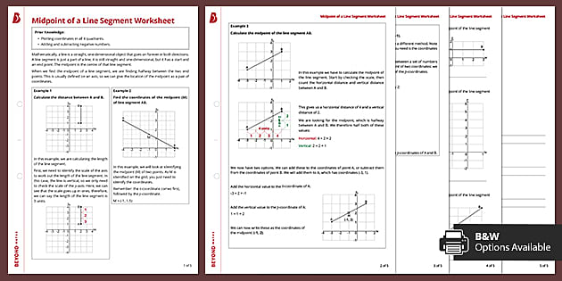 ? Midpoint of a Line Segment KS3 Walkthrough Worksheet