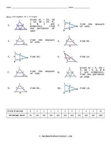 midsegment of a triangle worksheet