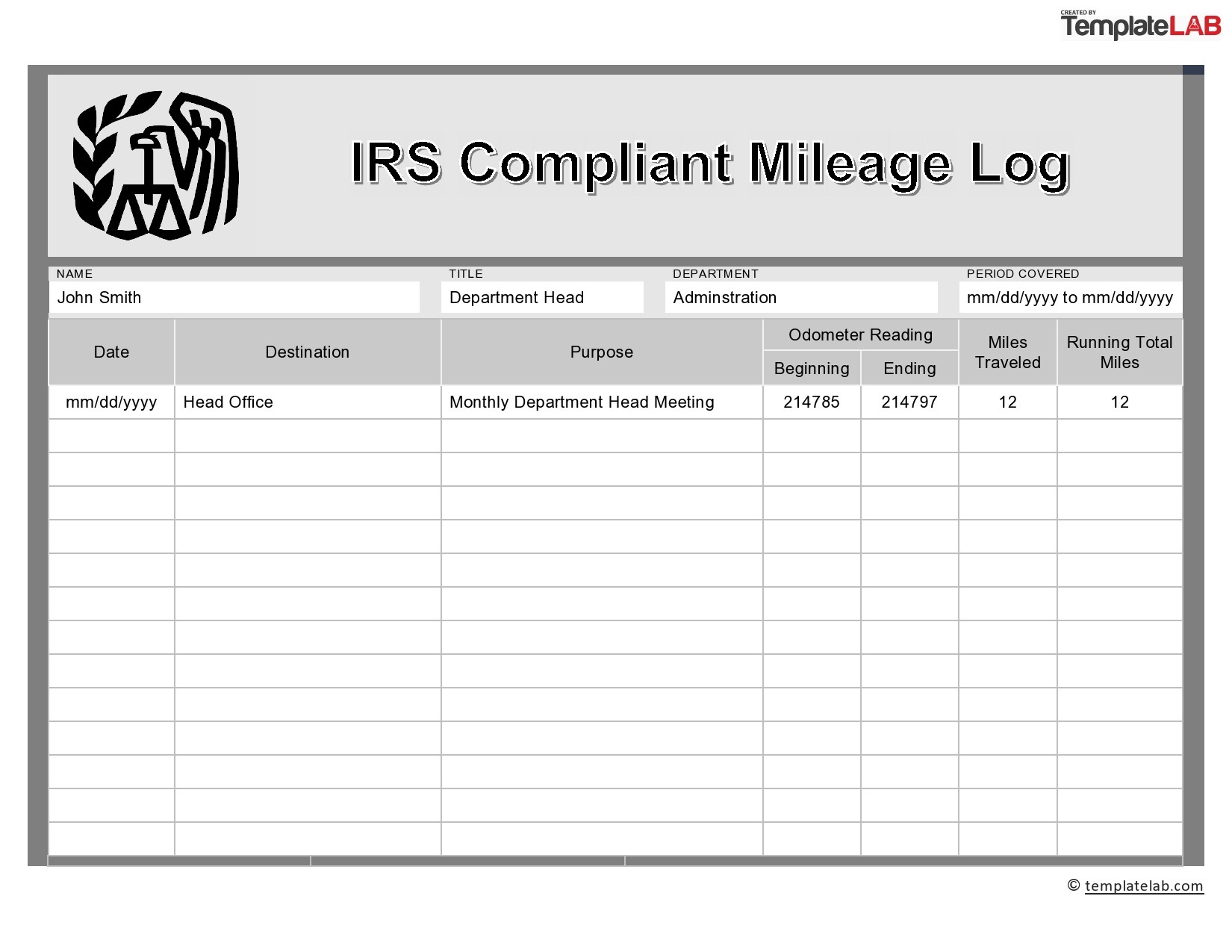 mileage worksheet
