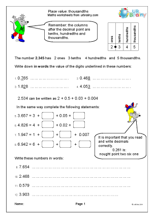 Number and Place Value - URBrainy.com