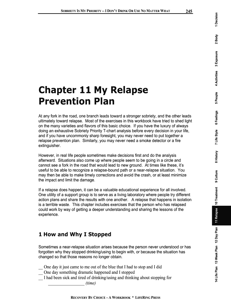 Relapse Prevention Worksheets - Fill Online, Printable, Fillable ...