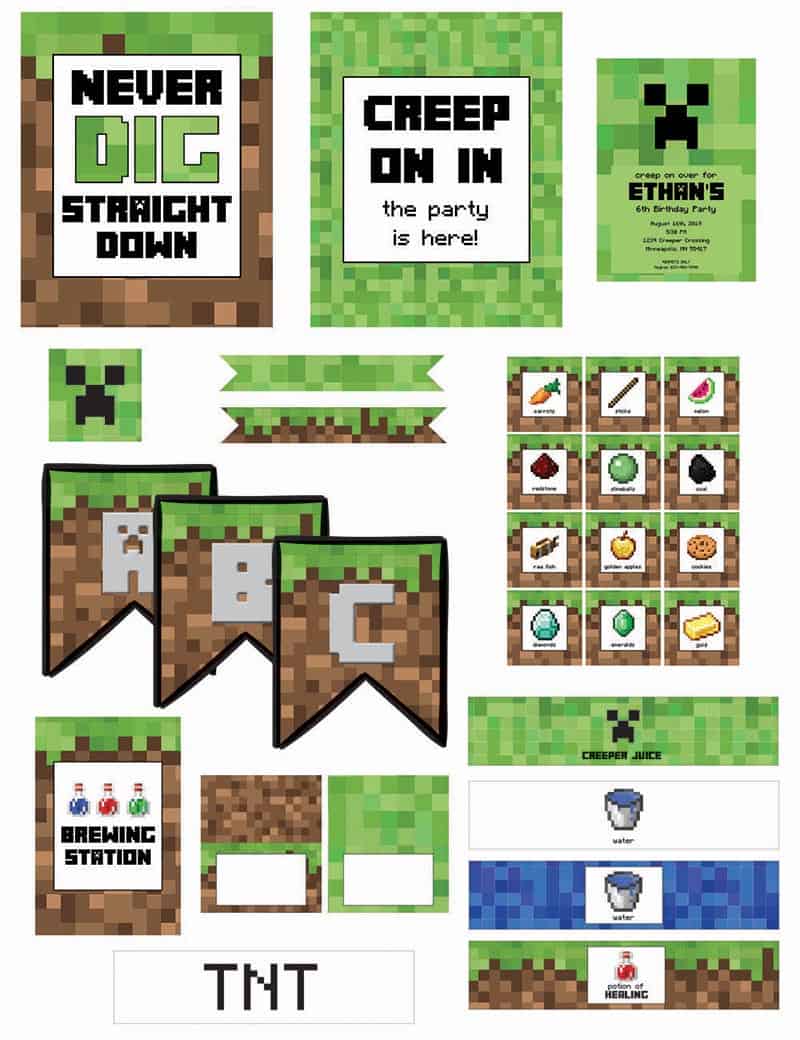 minecraft printable labels free