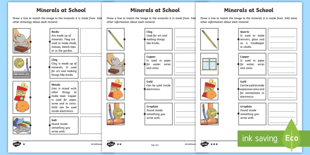 mineral worksheet for middle school
