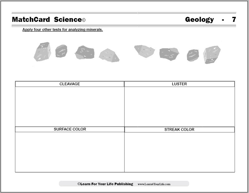minerals worksheet middle school