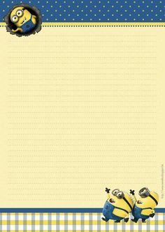minion writing paper printable