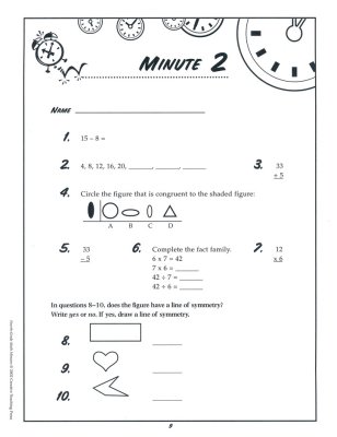 minute math worksheet 4th grade