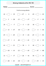 Math worksheets with integers and negative numbers for primary ...