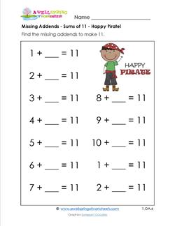 missing addend worksheet 6