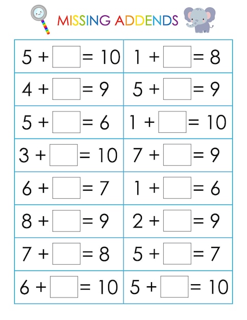 Premium Vector | Math worksheet for kids Educational game Missing ...