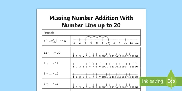 missing addends up to 20 worksheet