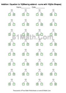 Addition: Missing Addends Worksheet for 1st - 3rd Grade | Lesson ...