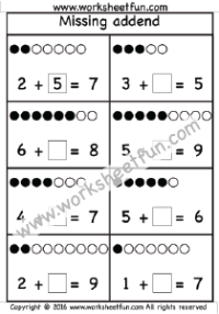 Addition - Missing Addend / FREE Printable Worksheets - Worksheetfun