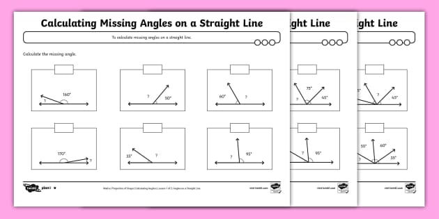 ? Calculate Missing Angles on a Straight Line Differentiated ...
