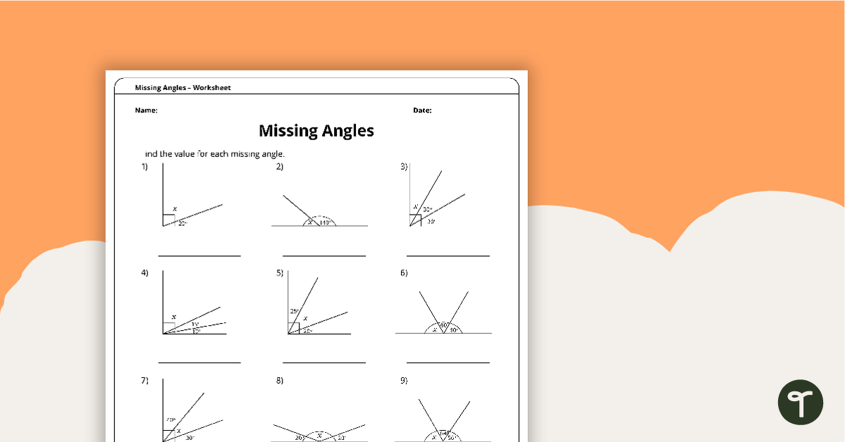 Missing Angles Worksheet | Teach Starter