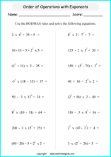 Free printable exponents and prower of ten math worksheets for ...