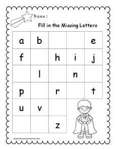 Fill in the Missing Letters Worksheet for Pre-K - 1st Grade ...