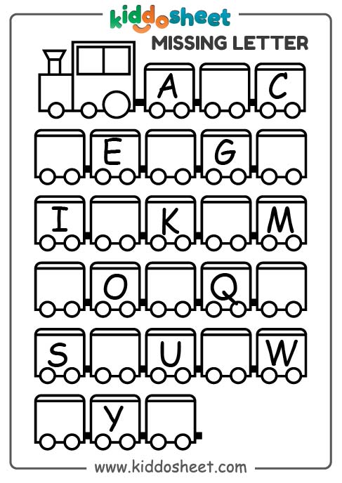 Missing Letter - Free Printable Worksheet Files - Kiddosheet