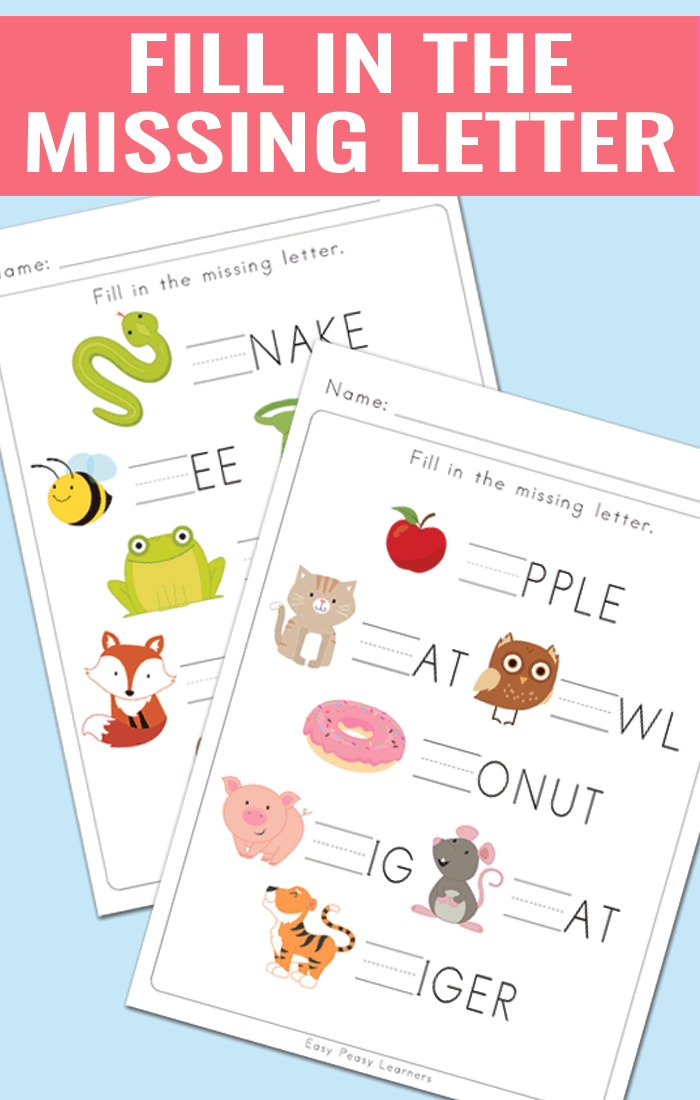 missing letter worksheet for kindergarten