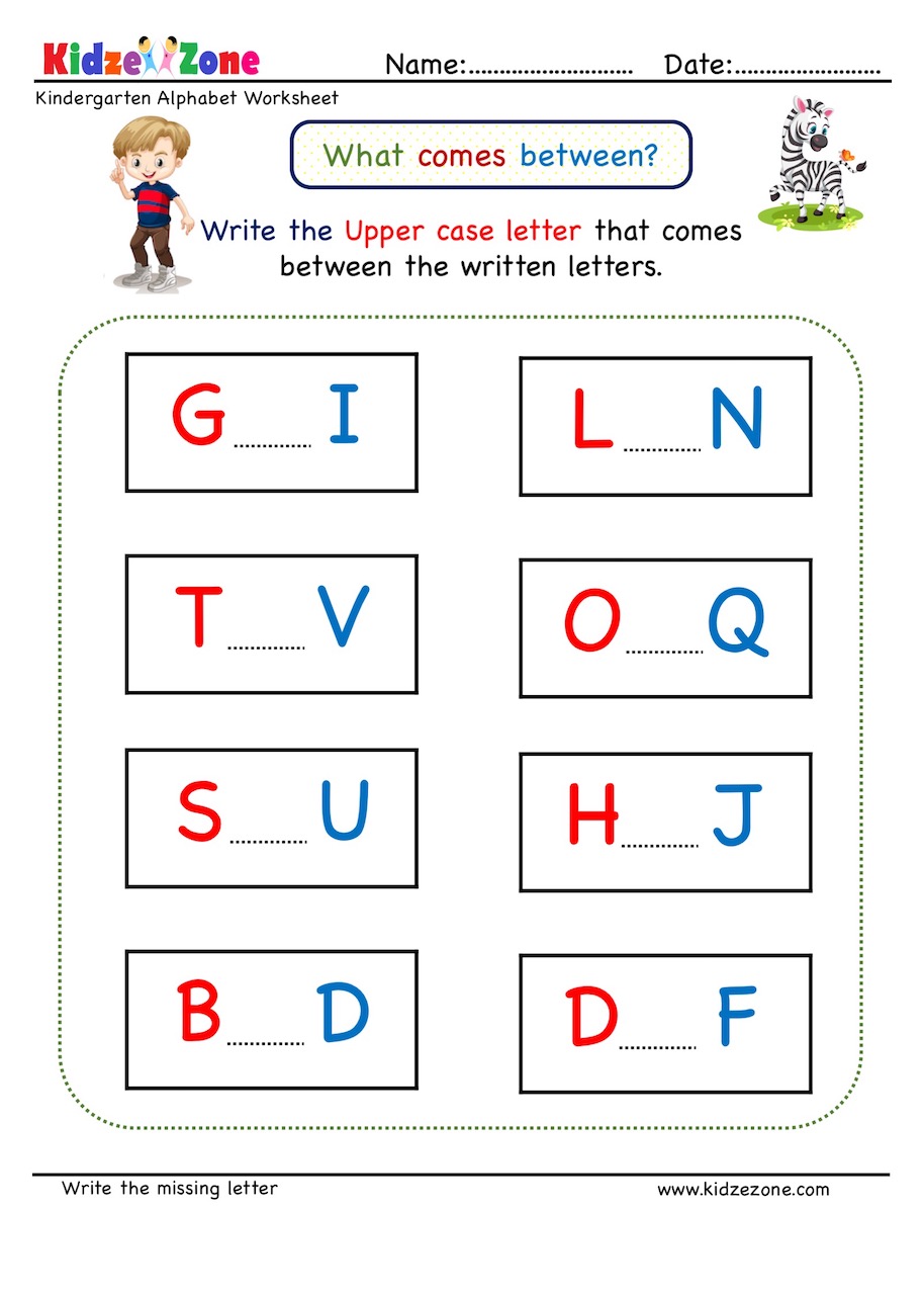 missing letter worksheet for kindergarten