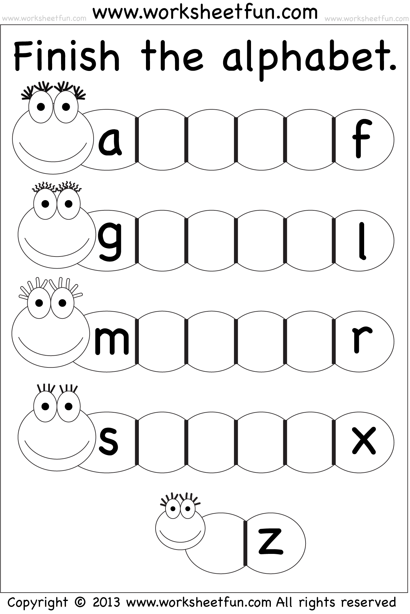 Missing Lowercase Letters - Missing Small Letters - Worksheet ...