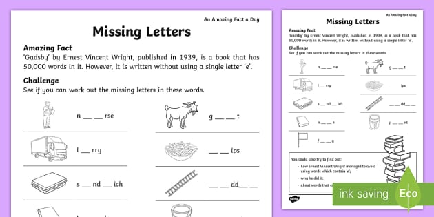 Free Printable Missing Letters Worksheets - kiddoworksheets