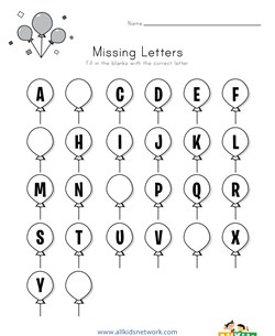 Missing Letters Worksheets | All Kids Network