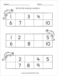 missing number activities