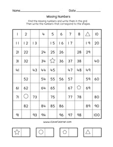 KHMS Pre Primary Stellar: Missing Number Activity
