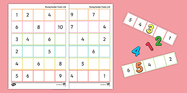 ? Missing Number Maths Activity | Missing Number Tracks 1-10