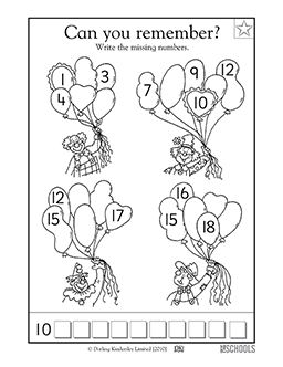 Write the missing numbers | Kindergarten, Preschool Math Worksheet ...
