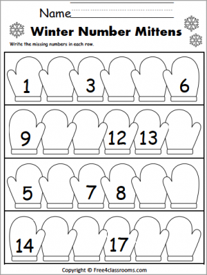 missing number printable sheets