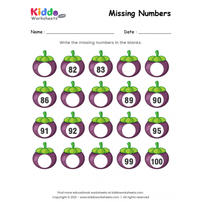 Free Printable Missing Numbers Worksheets - kiddoworksheets