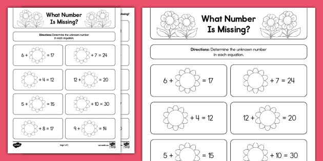 First Grade Spring What Number Is Missing? Up to 30 Activity