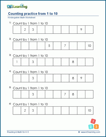 missing numbers math worksheet