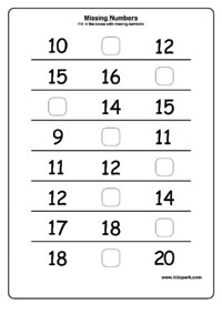 missing numbers math worksheet