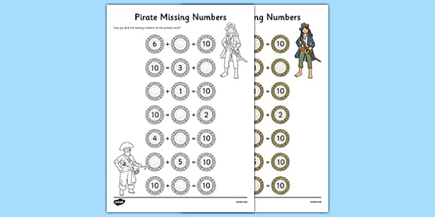 Missing Numbers to 10 Worksheet - Missing Numbers For Kids