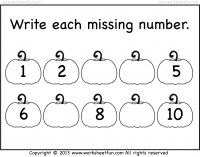 Missing Numbers - 1-10 - Worksheet / FREE Printable Worksheets ...